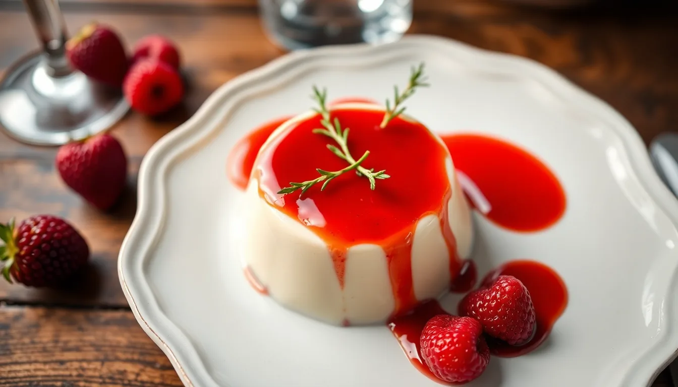 Panna cotta vanille bourbon et coulis de fruits rouges